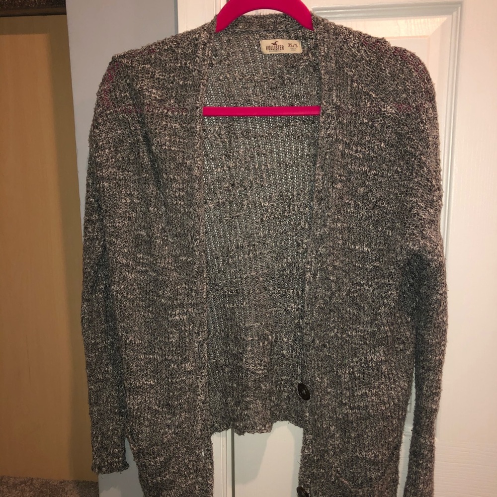 Gray hollister cardigan